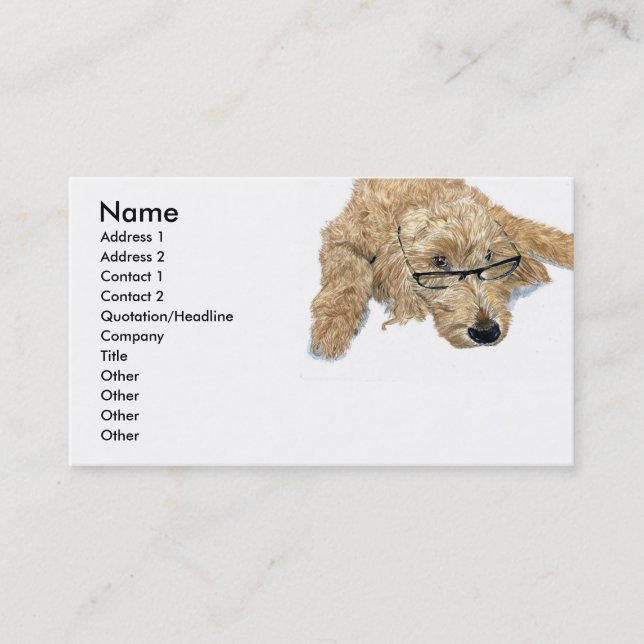 Cartes de visite de Goldendoodle Stella (Devant)