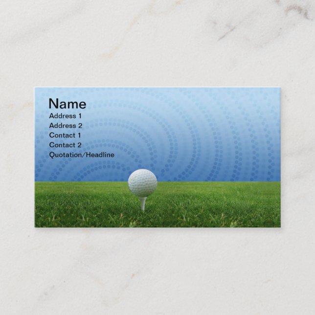 Cartes de visite de golf (Devant)