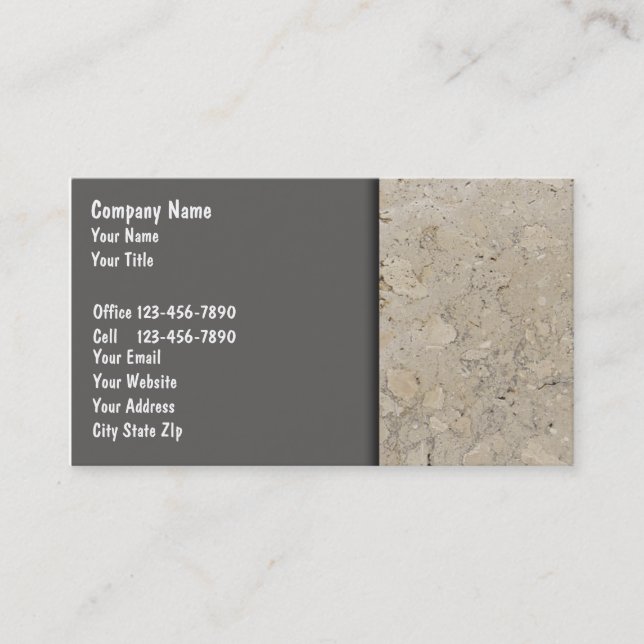 Cartes de visite de granit (Devant)