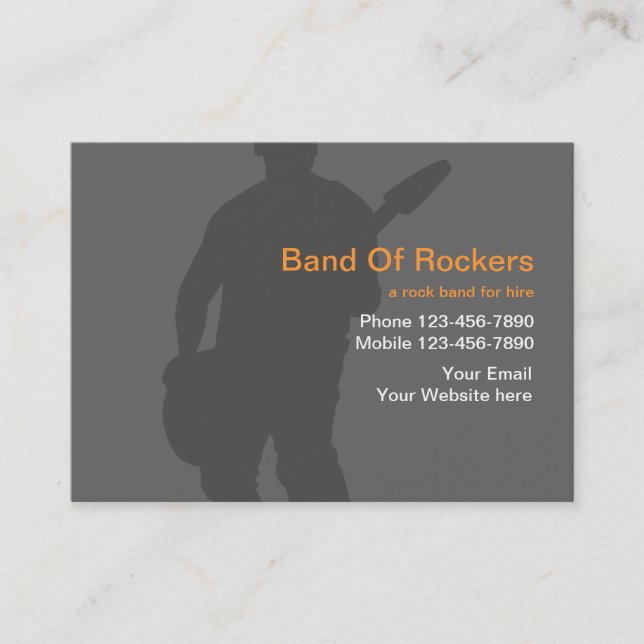 Cartes de visite de groupe de rock (Devant)