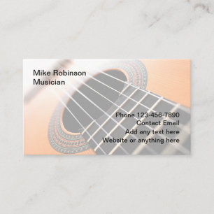 Cartes de visite de guitare musicale Entertainer