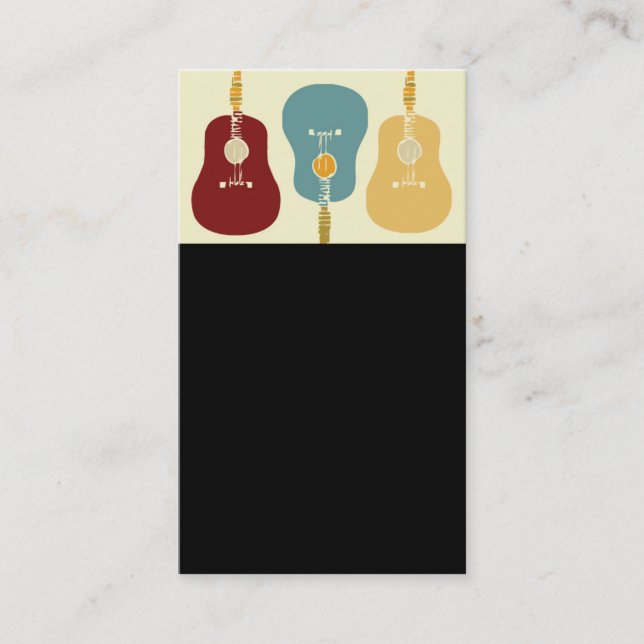 Cartes de visite de guitares - noir (Devant)