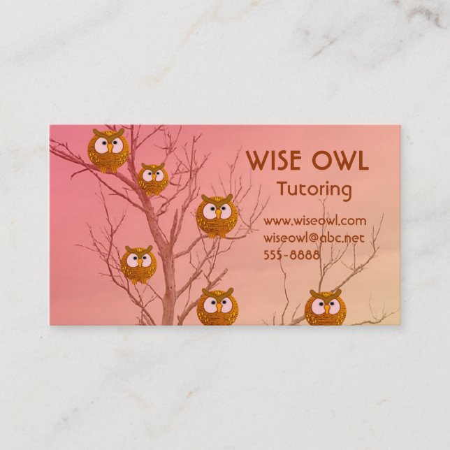 Cartes de visite de hibou (Devant)