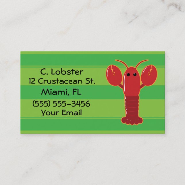 Cartes de visite de homard (Devant)