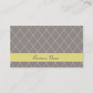 Cartes de visite de Jacquard gris et jaune