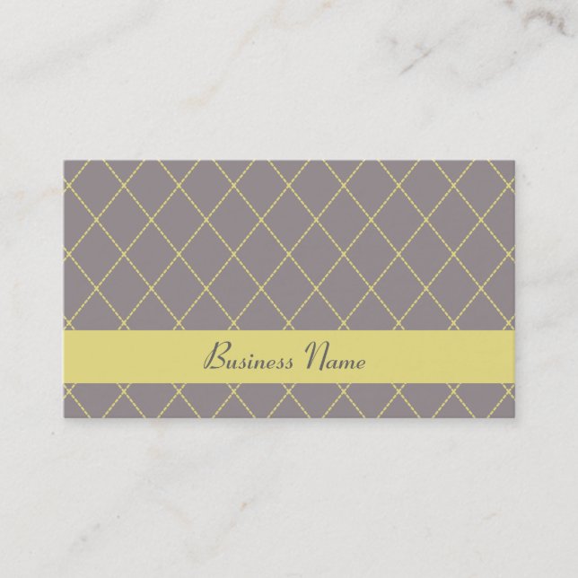 Cartes de visite de Jacquard gris et jaune (Devant)