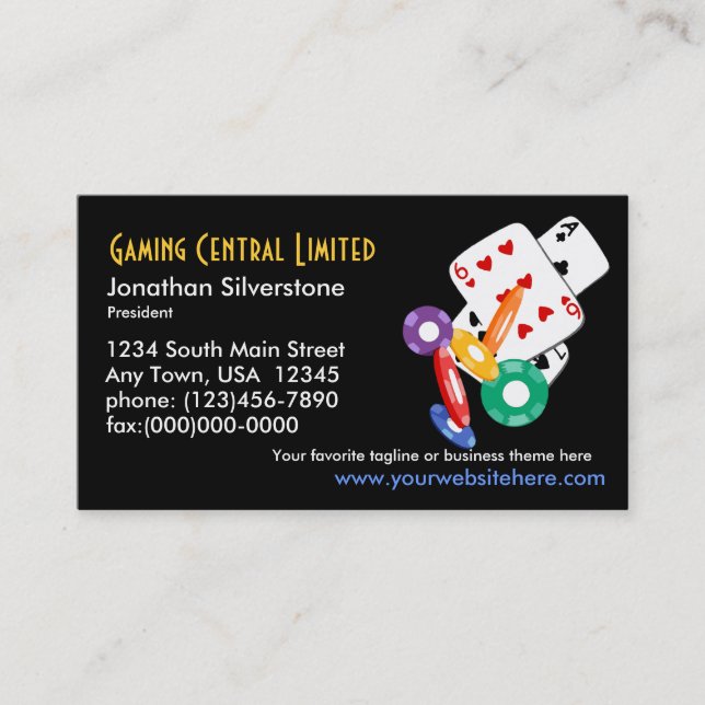 Cartes de visite de jeu de tisonnier (Devant)