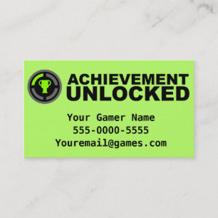 Cartes de visite de jeu vidéo débloqués par