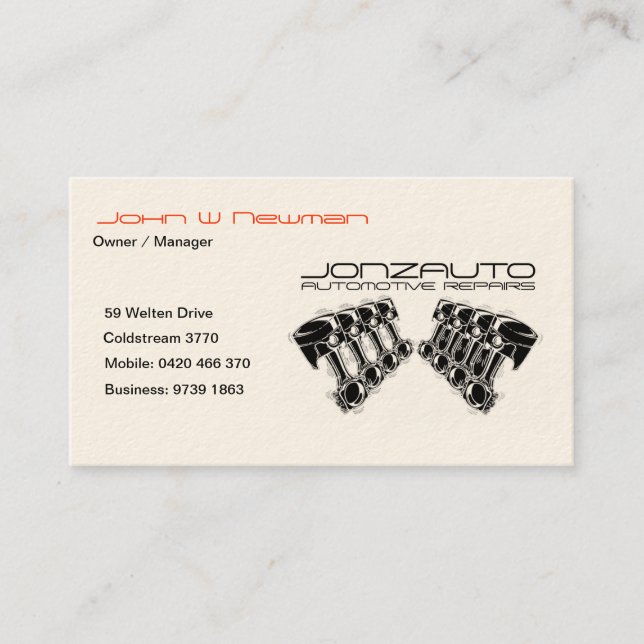 CARTES DE VISITE DE JNZAUTO (Devant)
