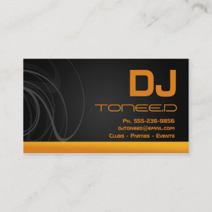 Cartes de visite de jockey de disque du DJ oranges