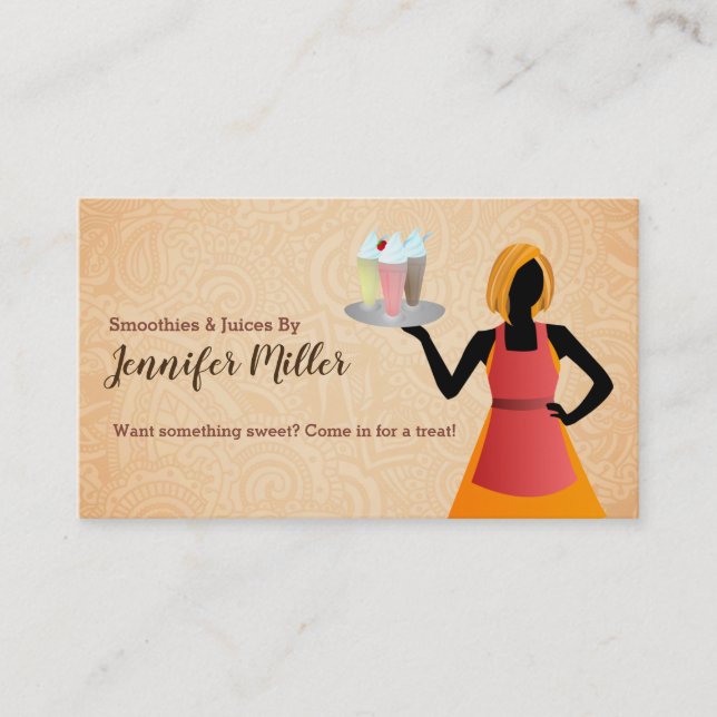 Cartes de visite de jus de Smoothie (Devant)