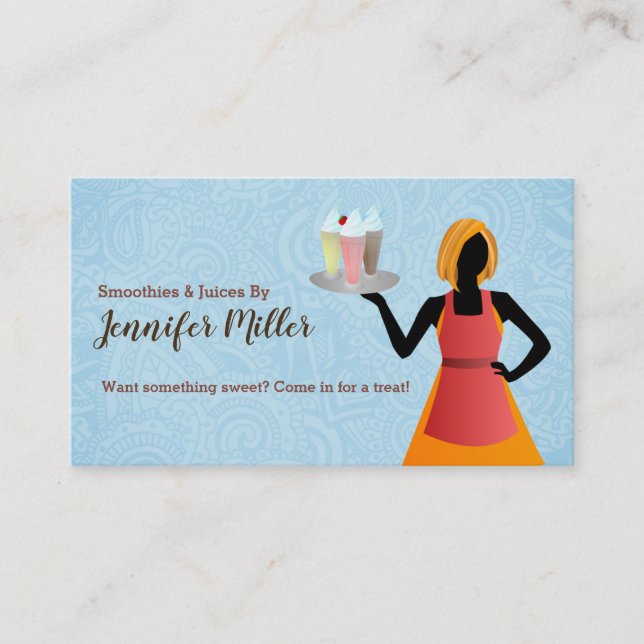 Cartes de visite de jus de Smoothie (Devant)