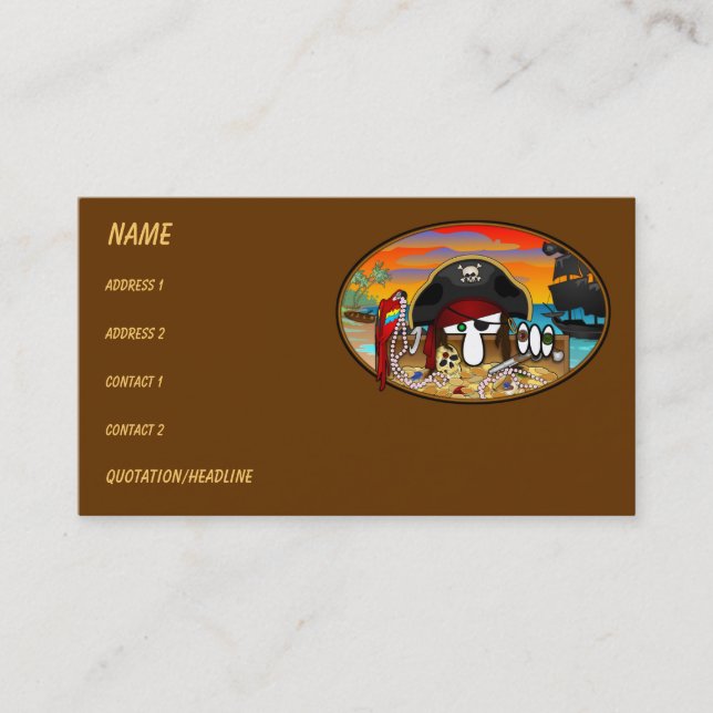 Cartes de visite de Kilroy de pirate (Devant)