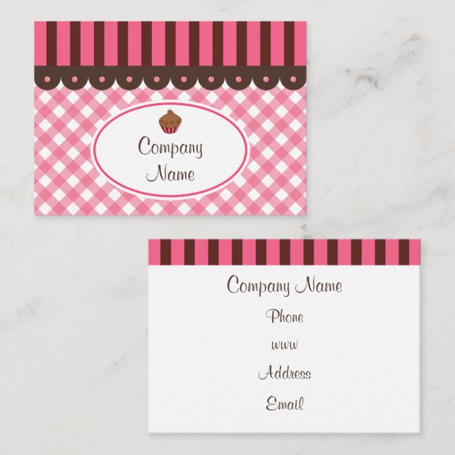 Cartes de visite de la boulangerie Cupcake (Devant / Derrière)