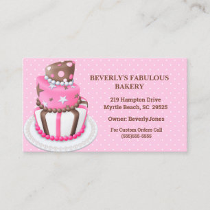 Cartes de visite de la boulangerie moderne Pink Ca