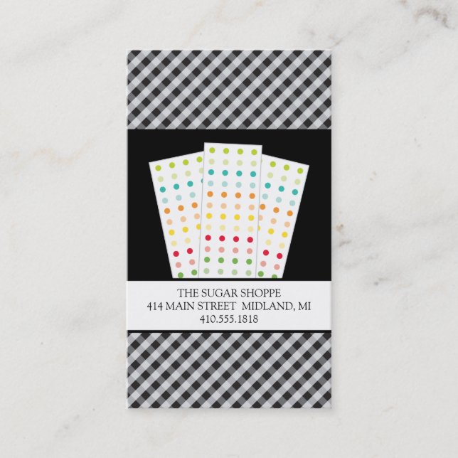 Cartes de visite de la boutique de bonbons (Devant)