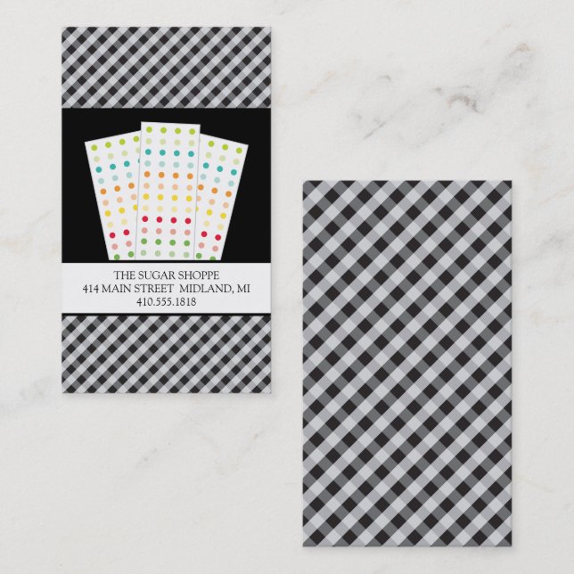 Cartes de visite de la boutique de bonbons (Devant / Derrière)