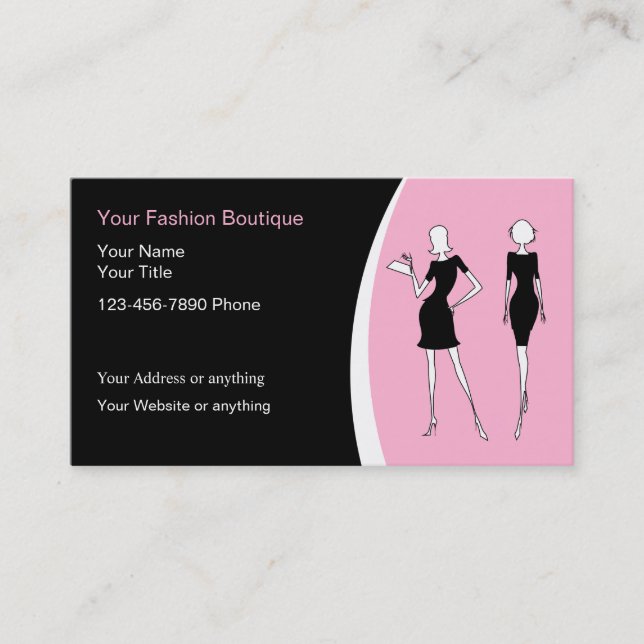 Cartes de visite de la boutique de mode (Devant)