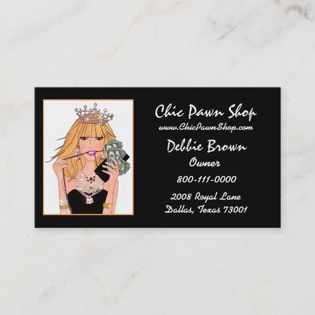 CARTES DE VISITE de la boutique DIVA Pawn (Devant)
