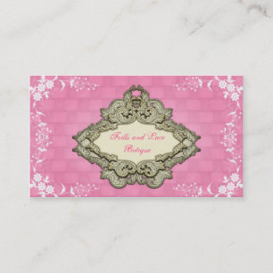 Cartes de visite de la boutique rose élégante shab