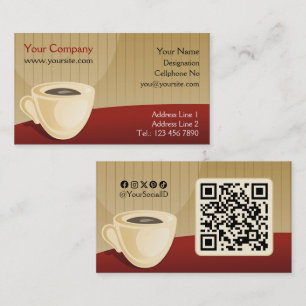 Cartes de visite de la cafétéria