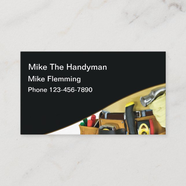 Cartes de visite de la ceinture d'outils Handyman (Devant)
