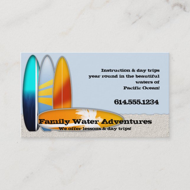 Cartes de visite de la Commission du Surf de surf  (Devant)