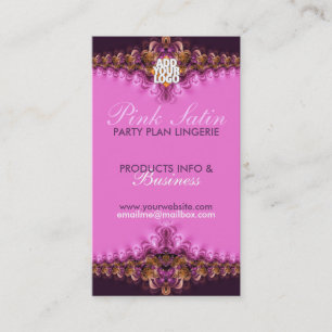 Cartes de visite de la Lingerie Party de satin ros
