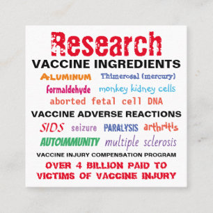 Cartes de visite de la recherche sur les vaccins /