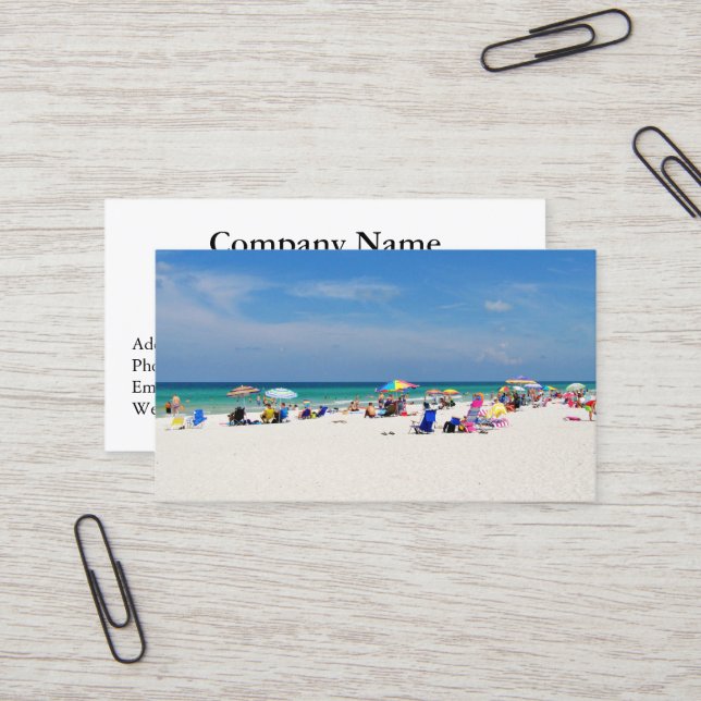 Cartes de visite de la retraite de plage (Devant/Arrière en situation)
