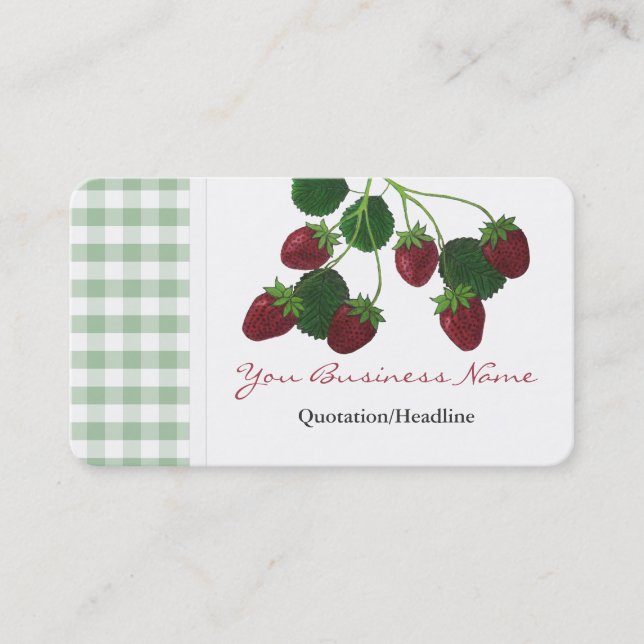 Cartes de visite de la vigne aux fraises (Devant)