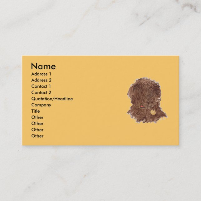 Cartes de visite de Labradoodle Xena de chocolat (Devant)
