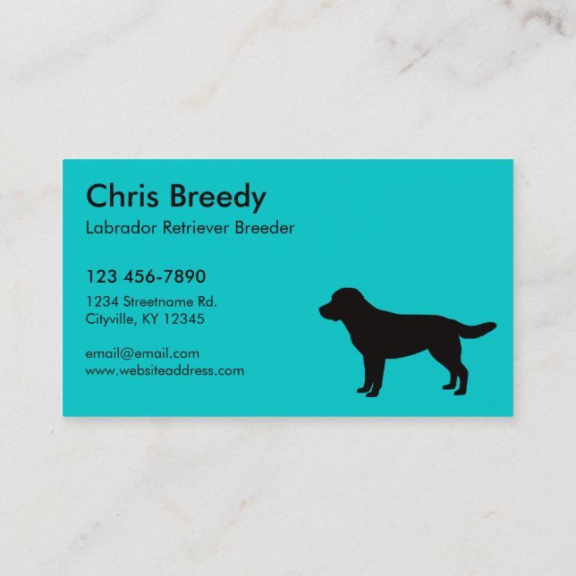 Cartes de visite de labrador retriever (Dos)
