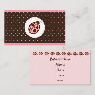 Cartes de visite de Ladybug rose