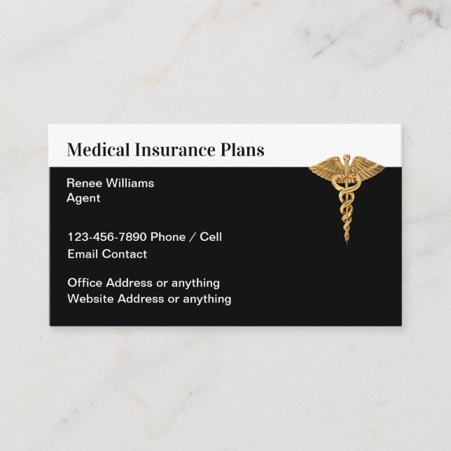 Cartes de visite de l'agent d'assurance Médicale c (Devant)