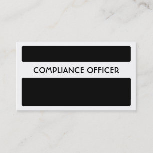 Cartes de visite de l'agent de conformité noir bla