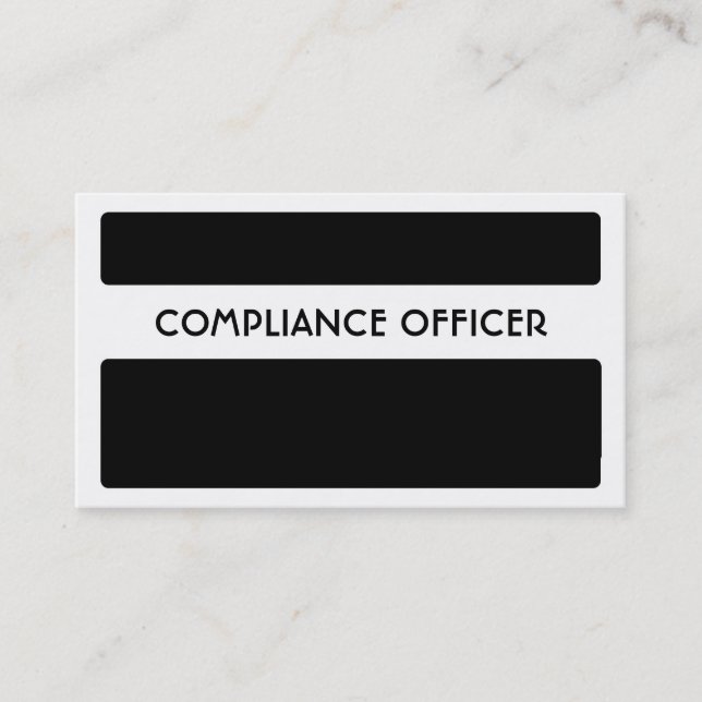 Cartes de visite de l'agent de conformité noir bla (Devant)