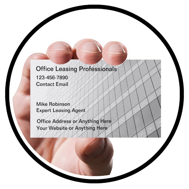 Cartes de visite de l'agent de location de bureaux (Créateur téléchargé)