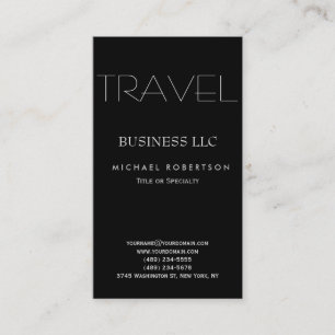 Cartes de visite de l'agent de voyage Black White