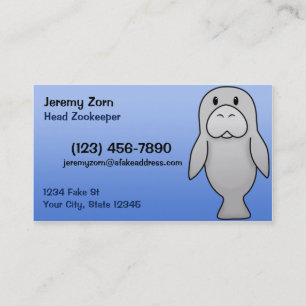 Cartes de visite de lamantin de Kawaii