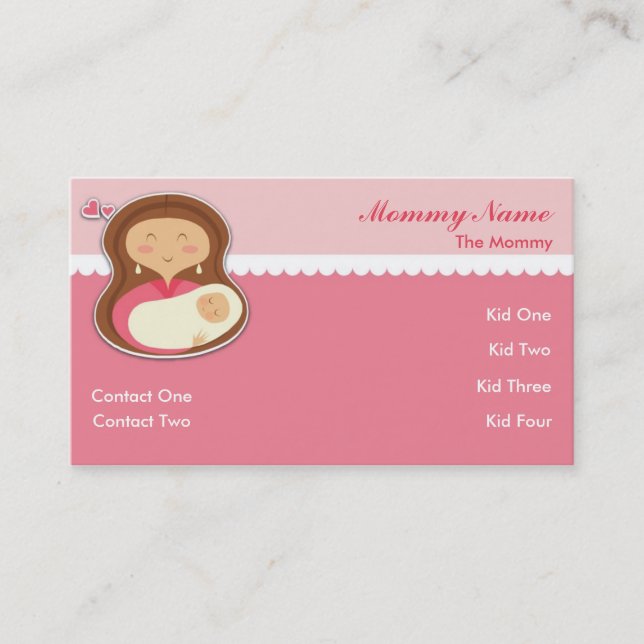 Cartes de visite de l'amour du bébé (Devant)