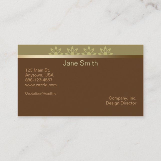 Cartes de visite de Latte de café (Devant)