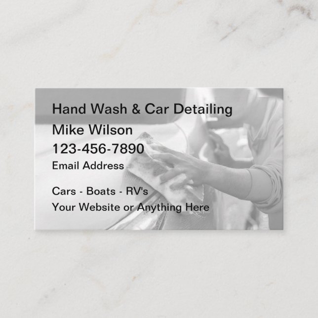 Cartes de visite De Lavage De Voiture À Main Et Dé (Devant)
