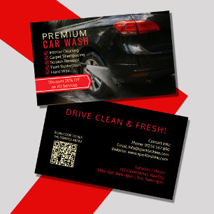 Cartes de visite de lavage de voiture personnalisé