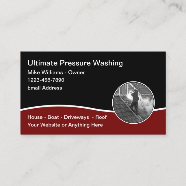 Cartes de visite De Lavage Et Nettoyage De Pressio (Devant)