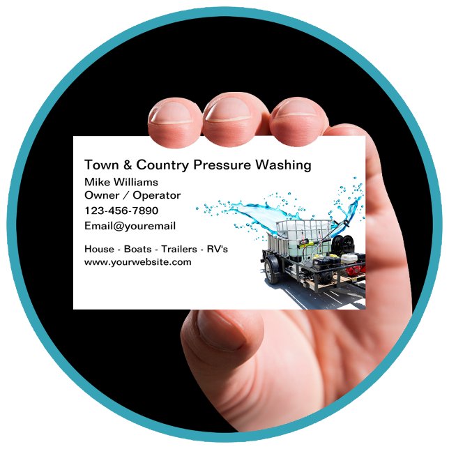 Cartes de visite De Lavage Et Nettoyage De Pressio (Créateur téléchargé)
