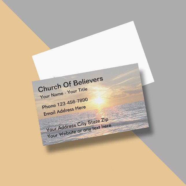 Cartes de visite de l'église du coucher de soleil (Créateur téléchargé)