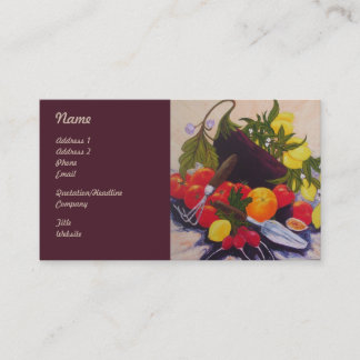 Cartes de visite de légumes de générosité de