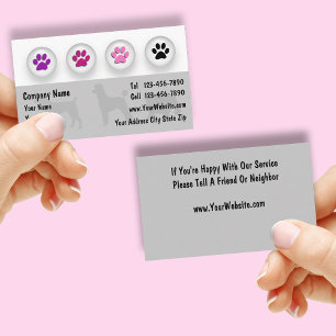 Cartes de visite de l'élevage de chiens