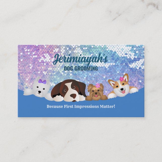 Cartes de visite de l'élevage de chiens (Devant)